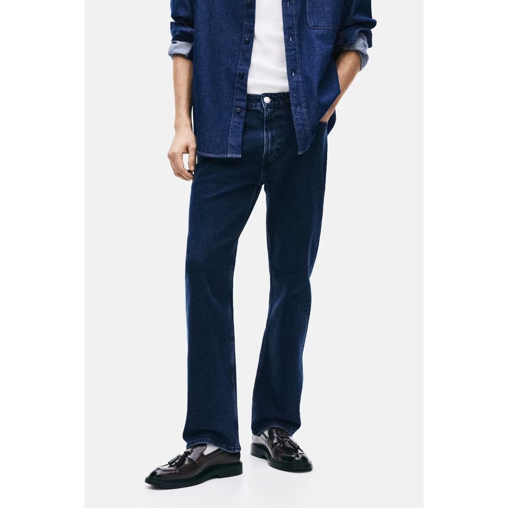 NWT H&M Men's Regular Fit Stretch Jeans 36x32 Medium Dark Wash Denim